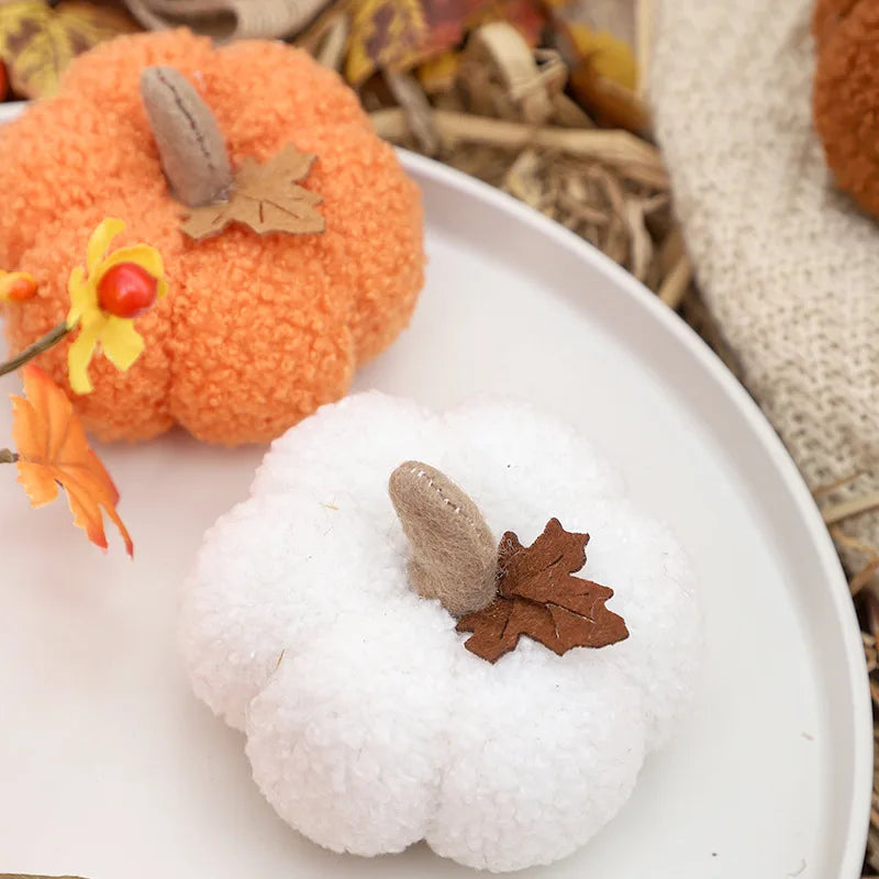 Peluche de citrouille moelleuse Décoration de citrouille d’Halloween