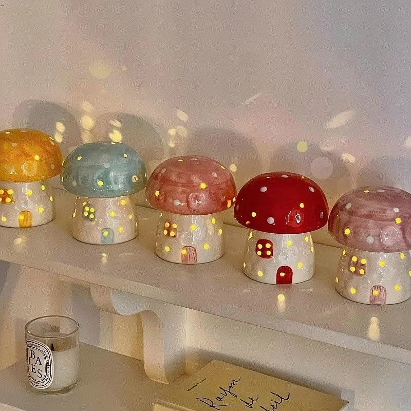 Mushroom Ceramic Night Light Home Bedroom