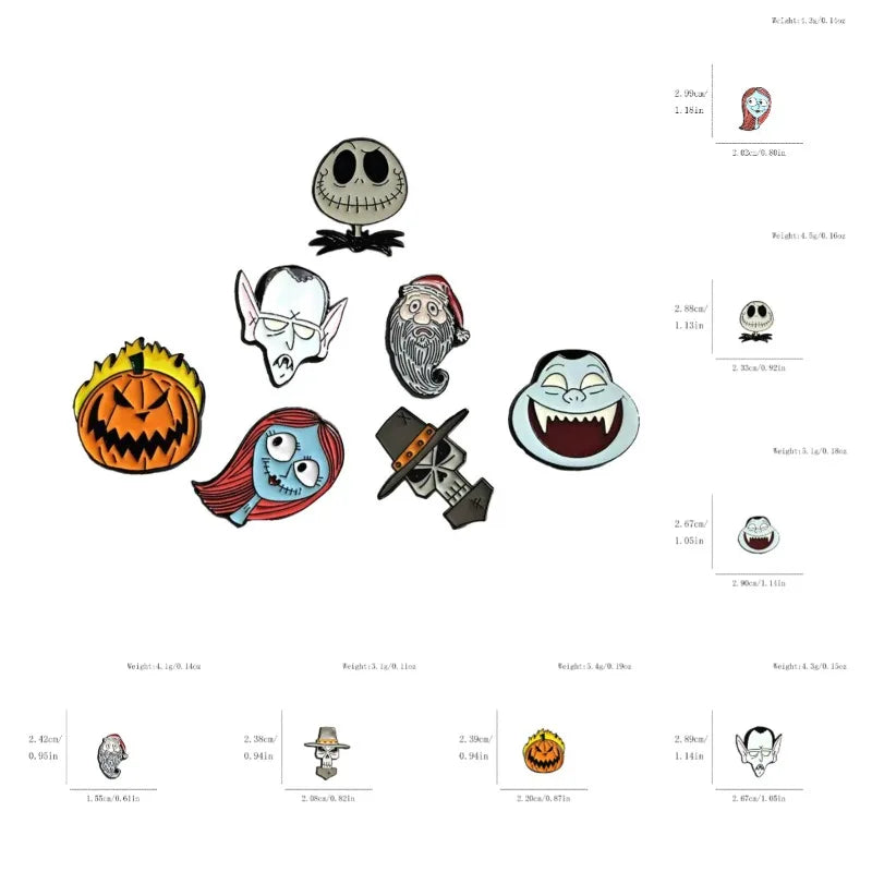 7 Pièces Pins Cartoon