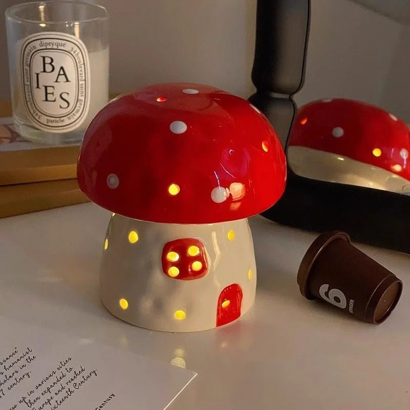 Mushroom Ceramic Night Light Home Bedroom