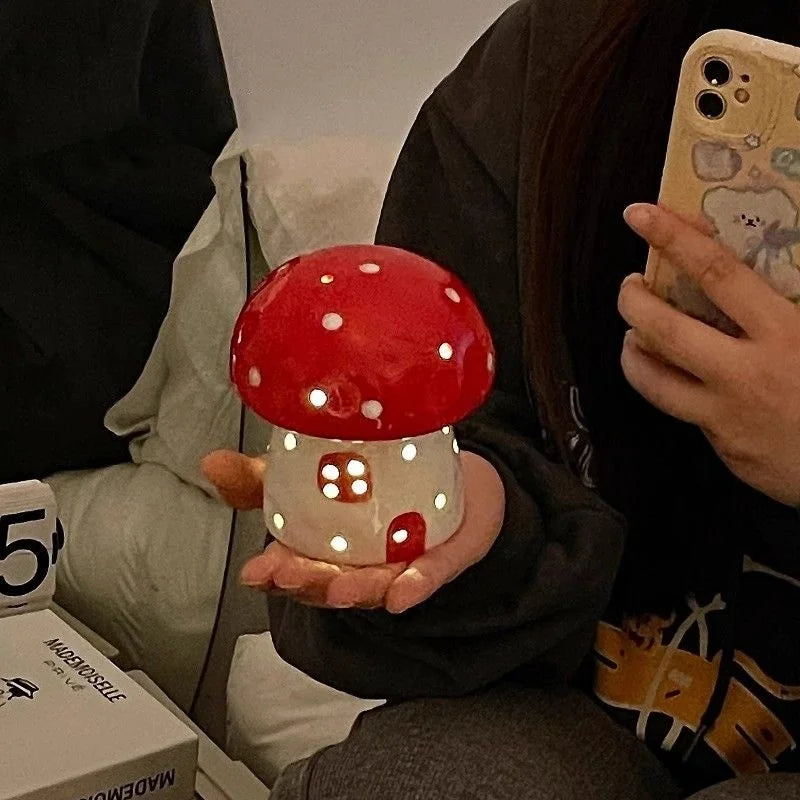 Mushroom Ceramic Night Light Home Bedroom