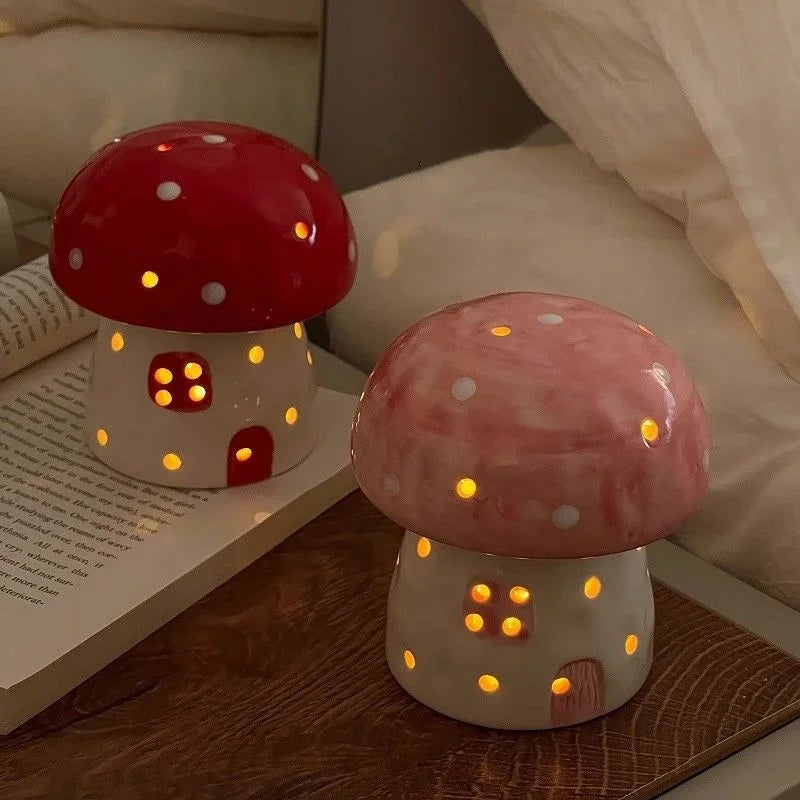 Mushroom Ceramic Night Light Home Bedroom