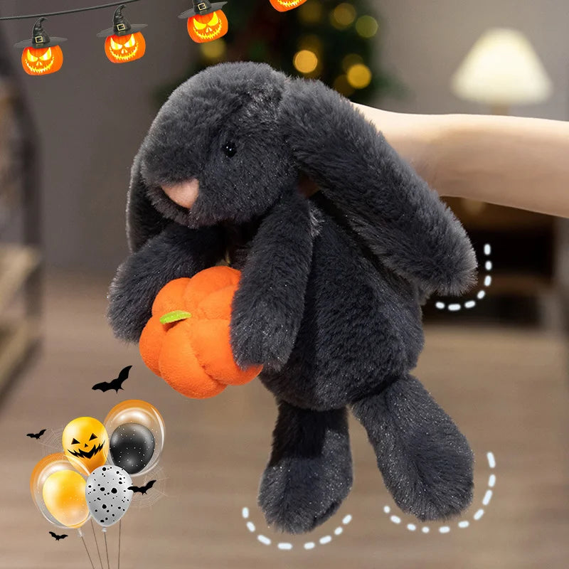 20-30CM Soft Pumpkin Bear, Pumpkin Rabbit Cloak, Eggplant Earmuffs, Eggplant Halloween Plush Toy Festival Decorative Gift