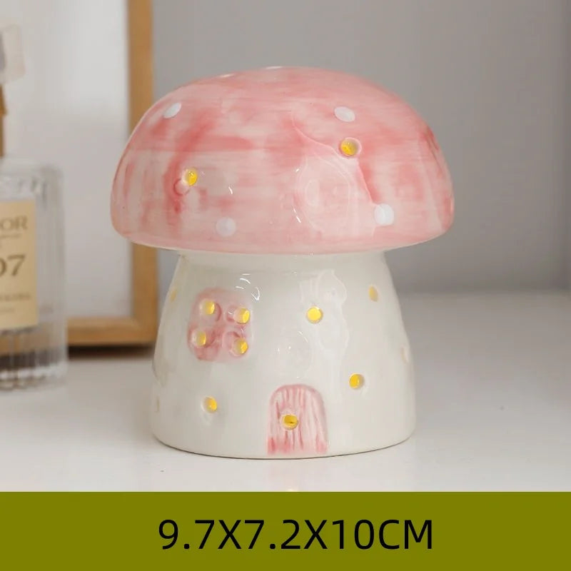 Mushroom Ceramic Night Light Home Bedroom