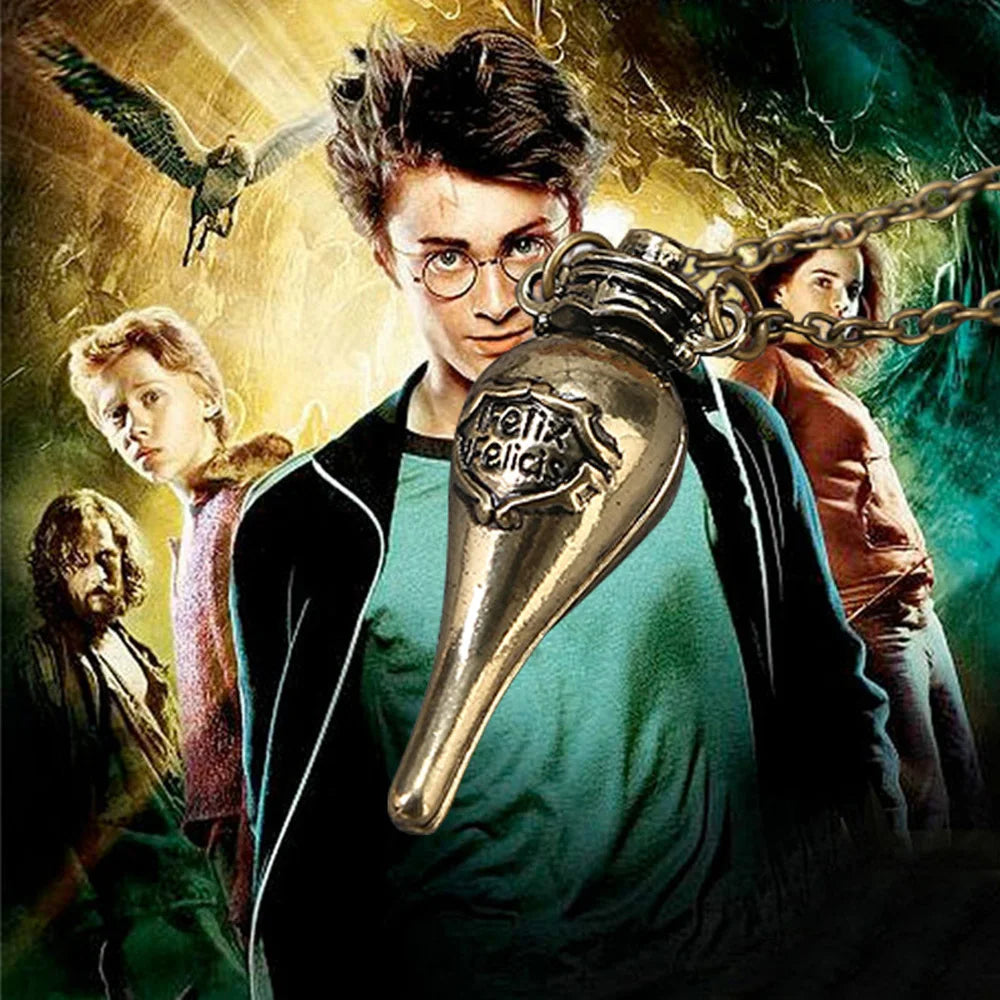 Harry Potter Themed Time Turner Hourglass Golden Snitch Wing Charms Magic Potion Bottle Cosplay Accessory Movie Collectible Gift